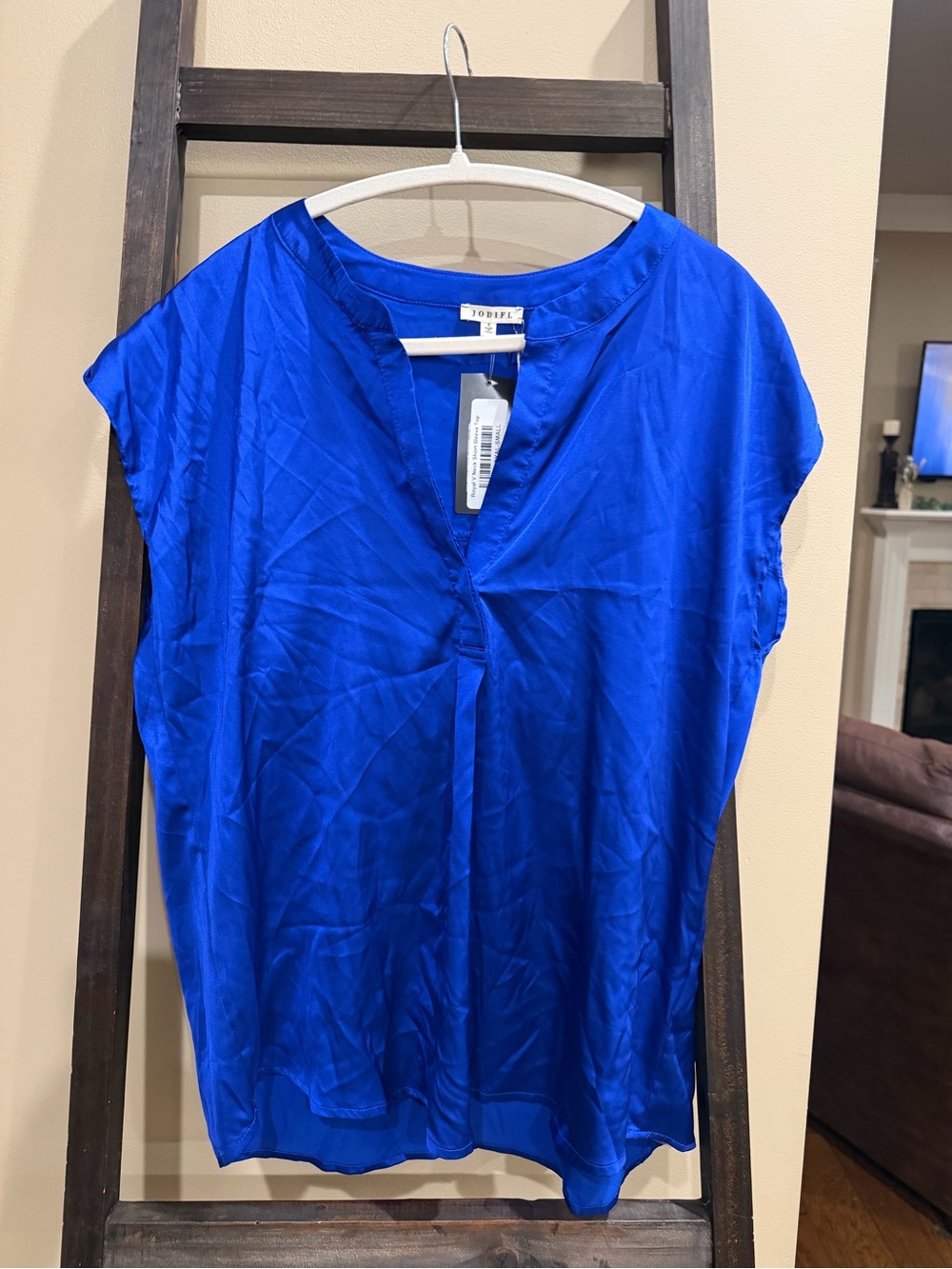 JODIFL Women's V-Neck Tops Blue